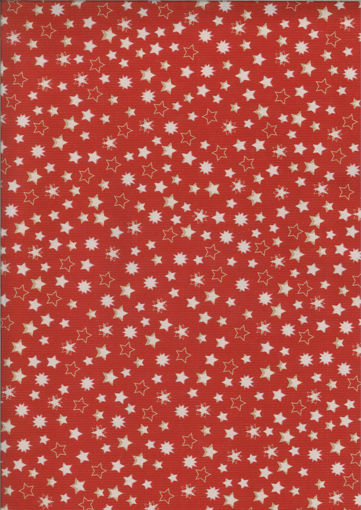 Picture of WRAPPING SHEET KRAFT RED STARS - 50X70CM
